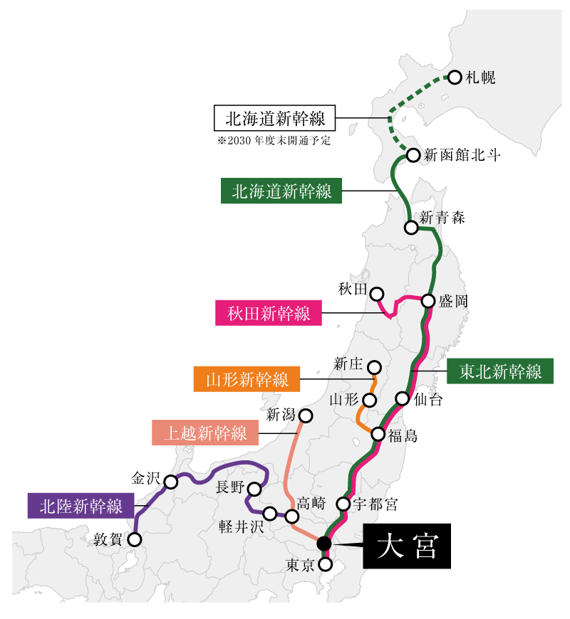 □新幹線ルート図